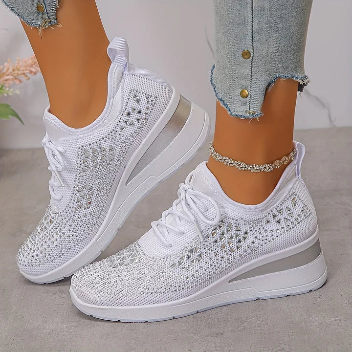 Noé | Baskets respirantes ornées de strass pour femmes