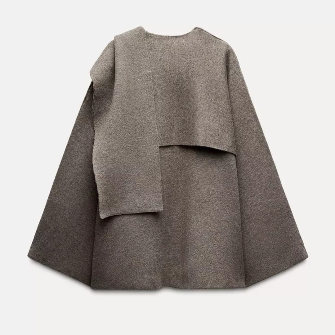 Lison | Poncho asymétrique à col drapé pour femme