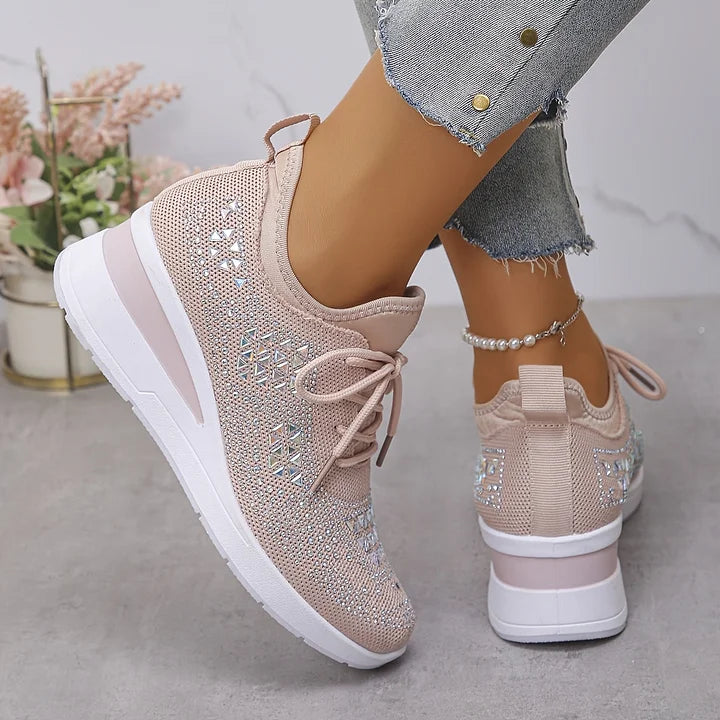 Noé | Baskets respirantes ornées de strass pour femmes
