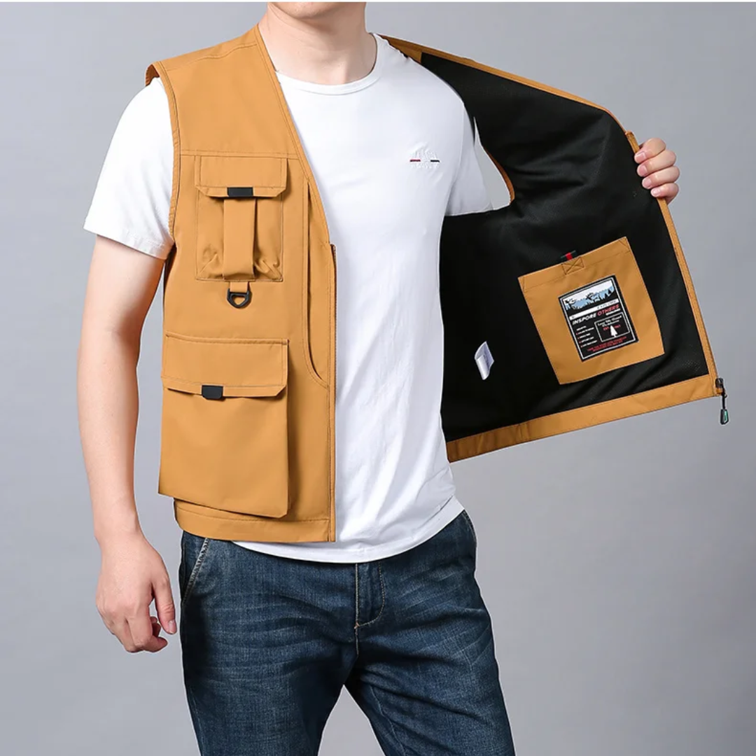 Noah | Gilet utilitaire multi-poches zippé pour homme