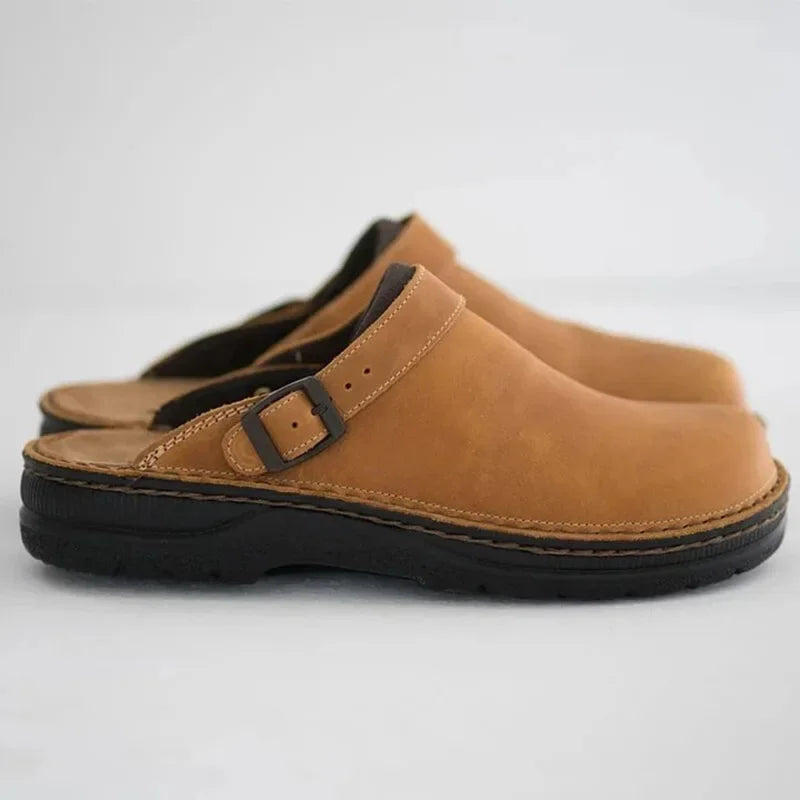 Pierre | Sabots confortables en cuir à bride réglable pour homme