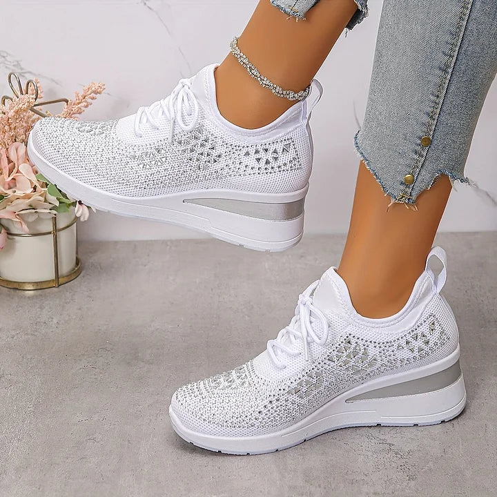 Noé | Baskets respirantes ornées de strass pour femmes