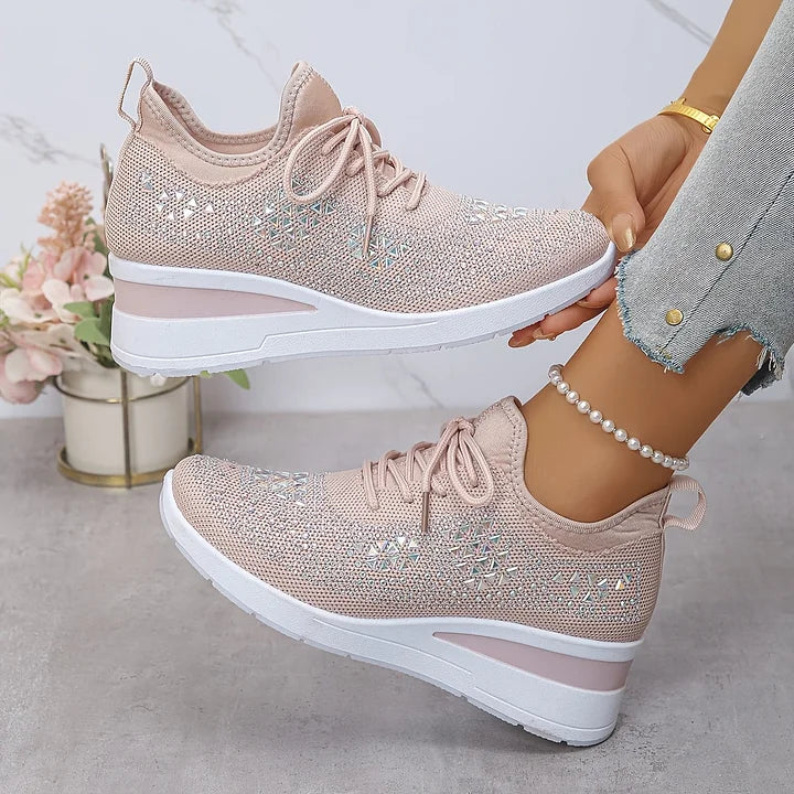 Noé | Baskets respirantes ornées de strass pour femmes