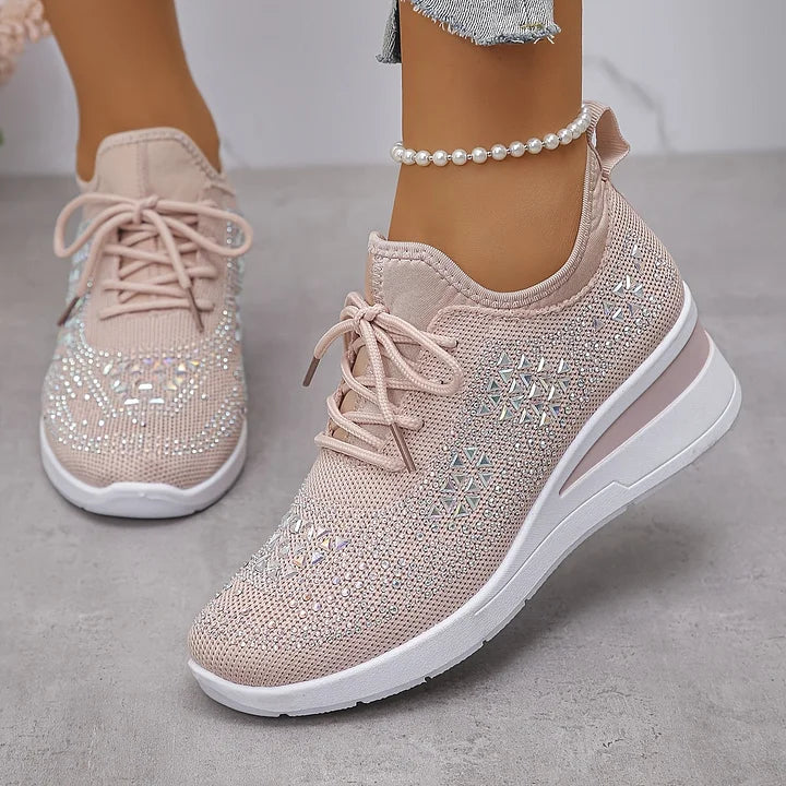 Noé | Baskets respirantes ornées de strass pour femmes