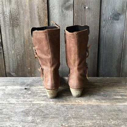 Marie | Bottes à talon bas avec fermeture éclair pour femme