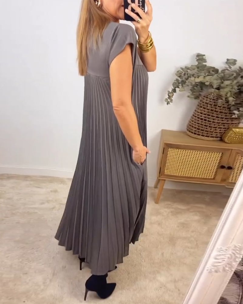 Émilie | Robe plissée sans manches à coupe fluide pour femme