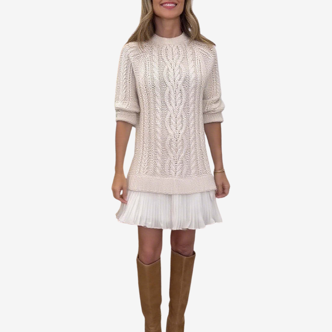 Liliane | Robe pull à torsades pour femme