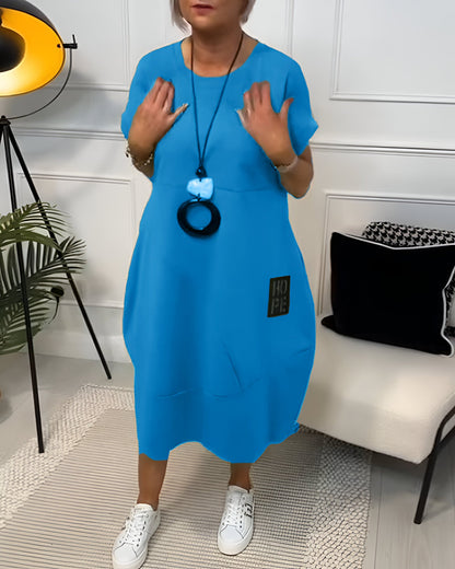 Margot | Robe t-shirt ample à manches retroussées pour femme