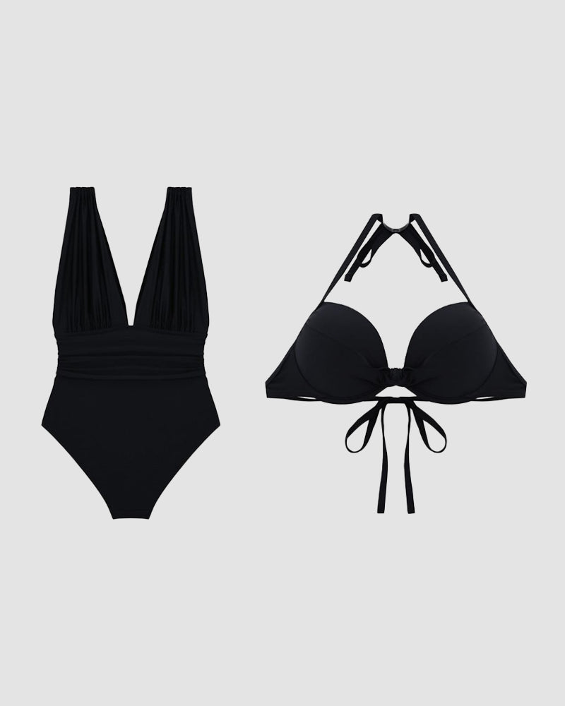 Lola | Maillot de bain une pièce à décolleté plongeant et détail noué pour femme