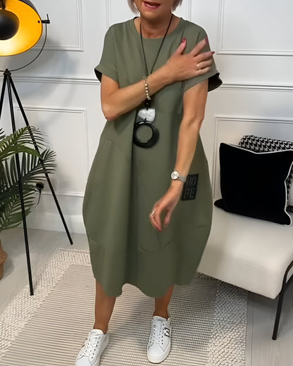 Margot | Robe t-shirt ample à manches retroussées pour femme