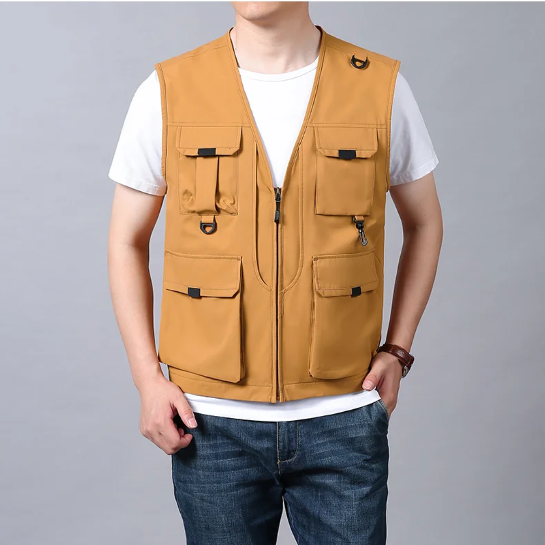 Noah | Gilet utilitaire multi-poches zippé pour homme
