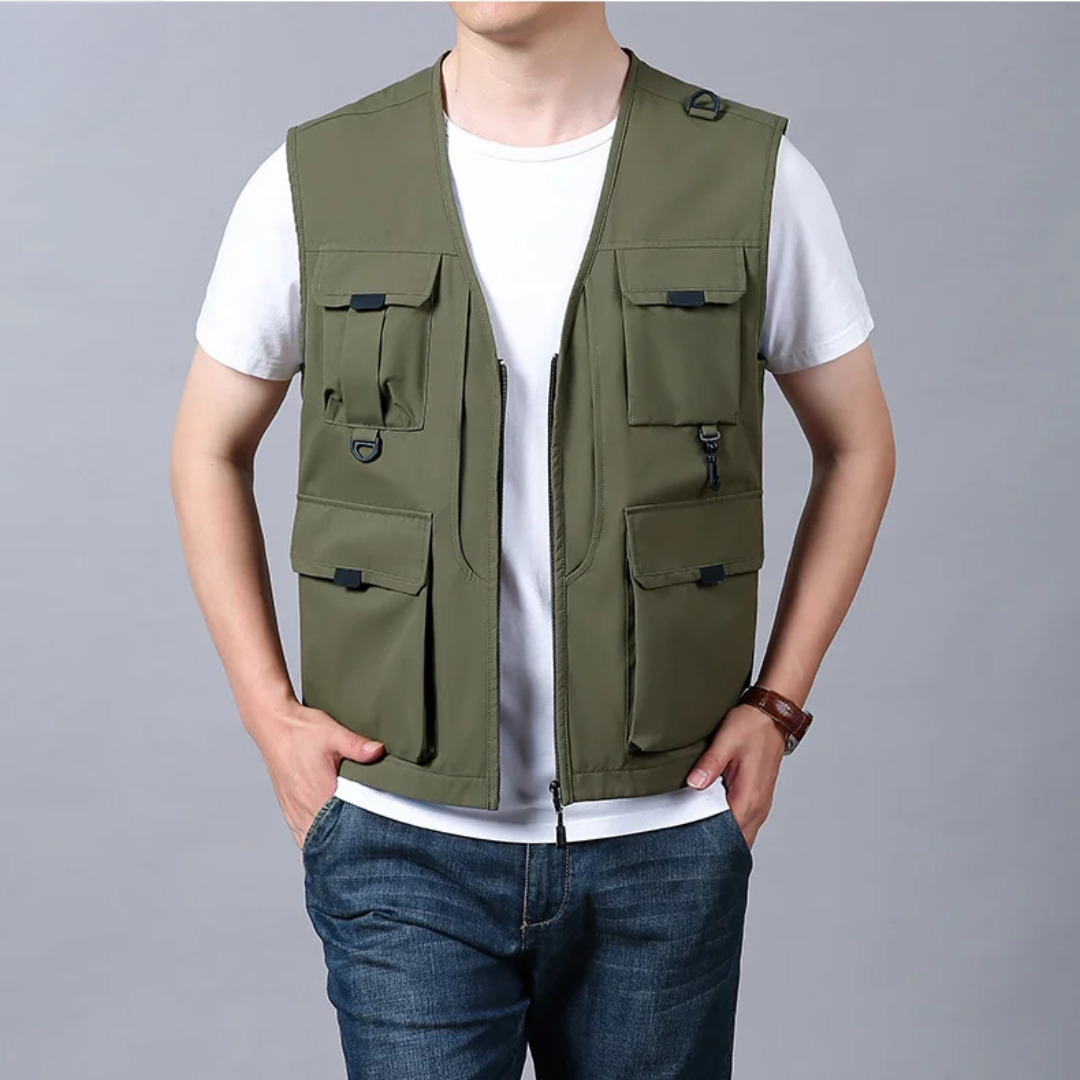 Noah | Gilet utilitaire multi-poches zippé pour homme