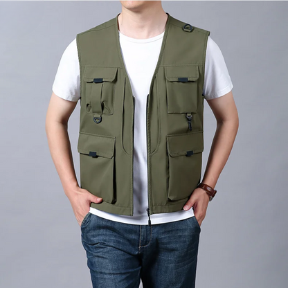 Noah | Gilet utilitaire multi-poches zippé pour homme
