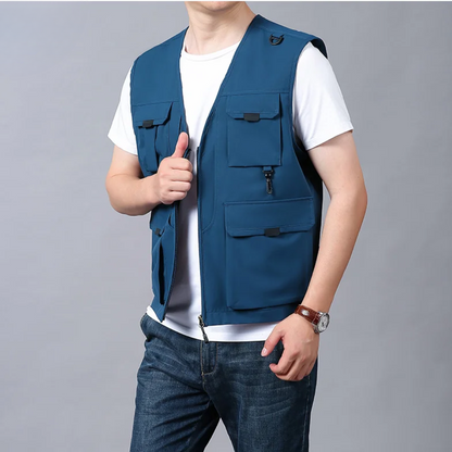 Noah | Gilet utilitaire multi-poches zippé pour homme