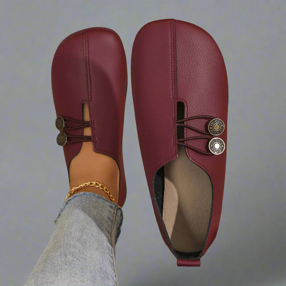 Colette | Élégantes ballerines plates à double bouton pour femmes