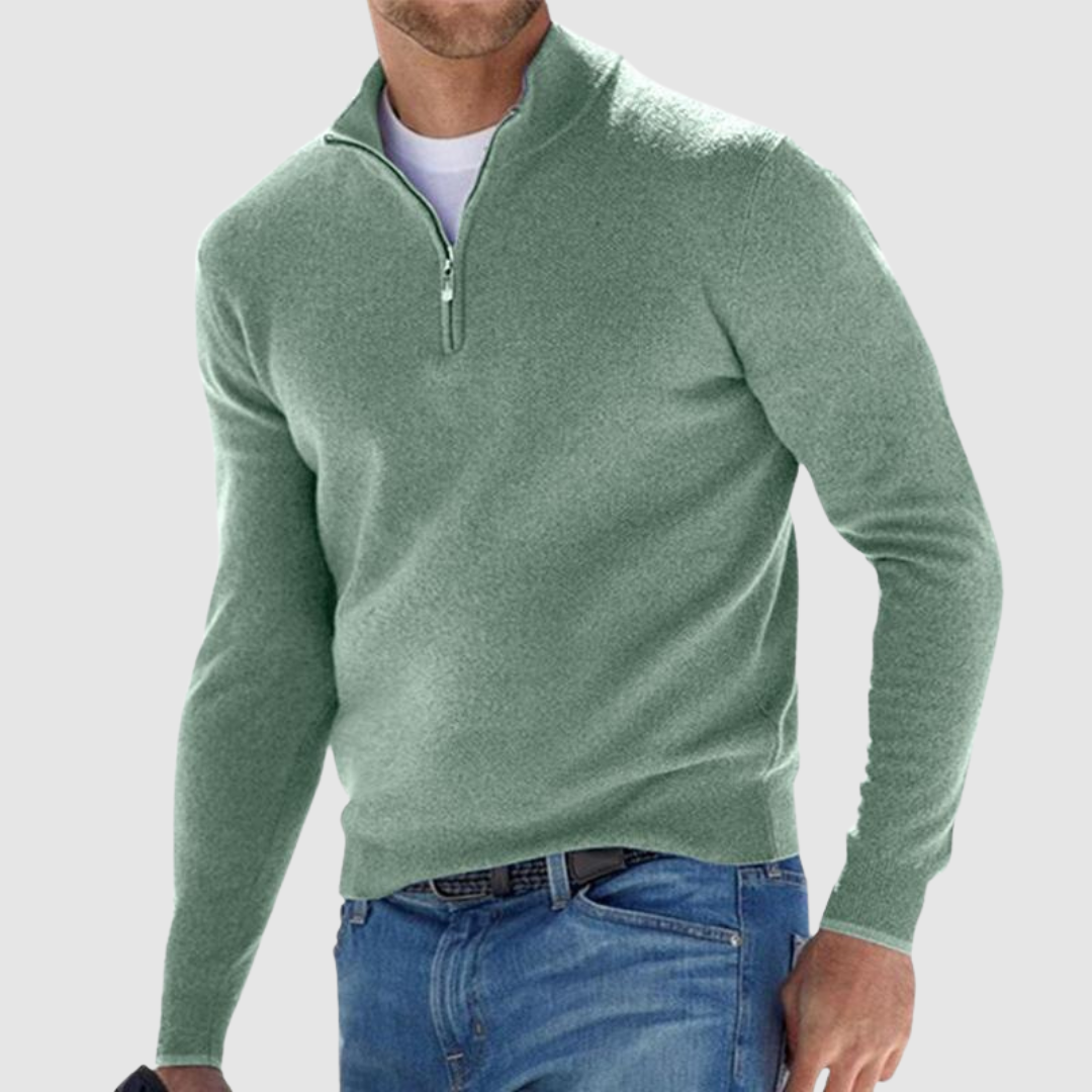Quentin | Pull à fermeture zippée col montant pour homme