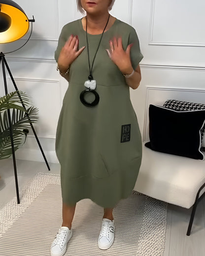 Margot | Robe t-shirt ample à manches retroussées pour femme