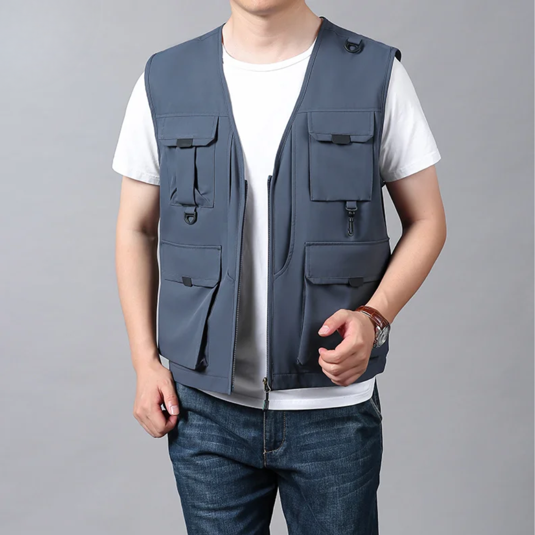 Noah | Gilet utilitaire multi-poches zippé pour homme