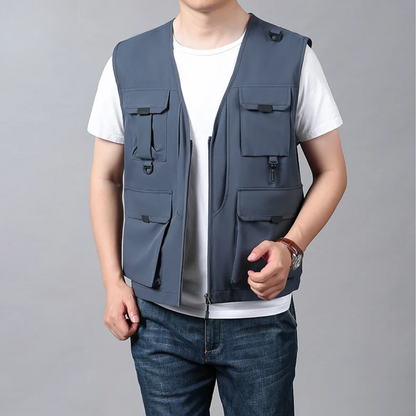 Noah | Gilet utilitaire multi-poches zippé pour homme