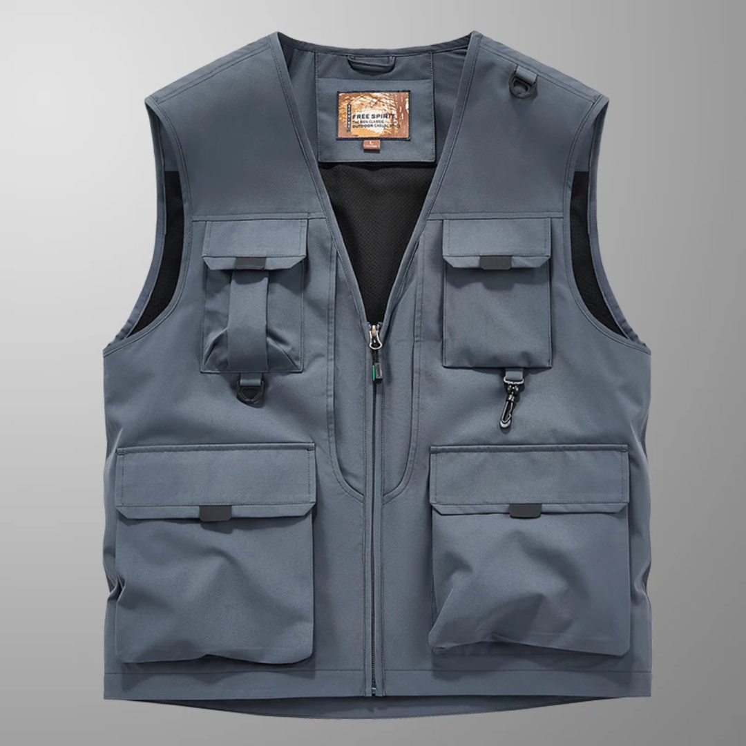 Noah | Gilet utilitaire multi-poches zippé pour homme