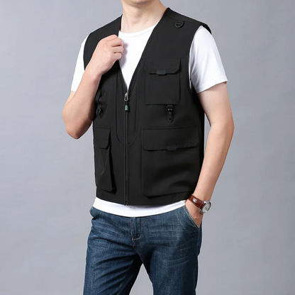 Noah | Gilet utilitaire multi-poches zippé pour homme
