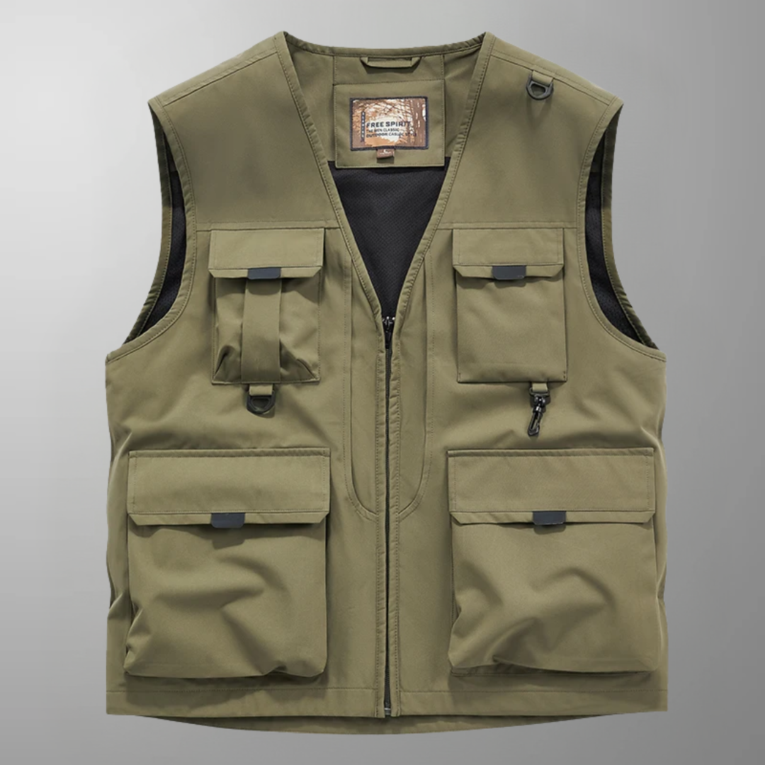 Noah | Gilet utilitaire multi-poches zippé pour homme