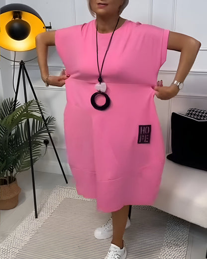 Margot | Robe t-shirt ample à manches retroussées pour femme