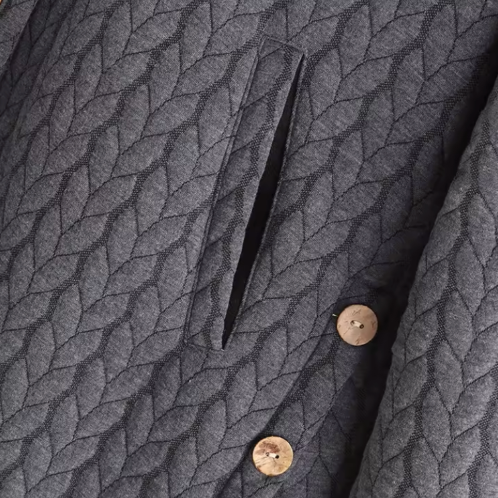 Edith | Veste à capuche boutonnée style cocoon pour femme