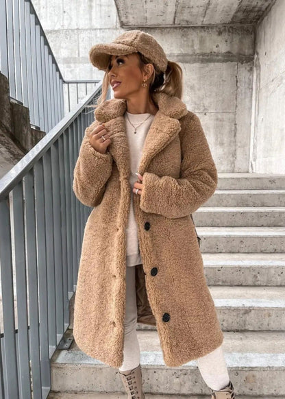 Axelle | Manteau long à col large et boutons