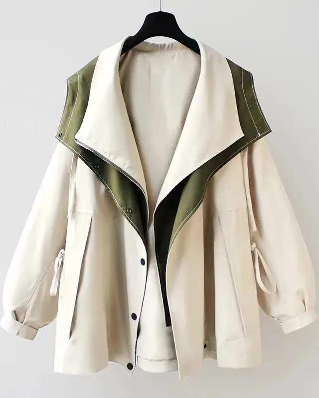 Céline | Élégant manteau coupe-vent à capuche pour femmes