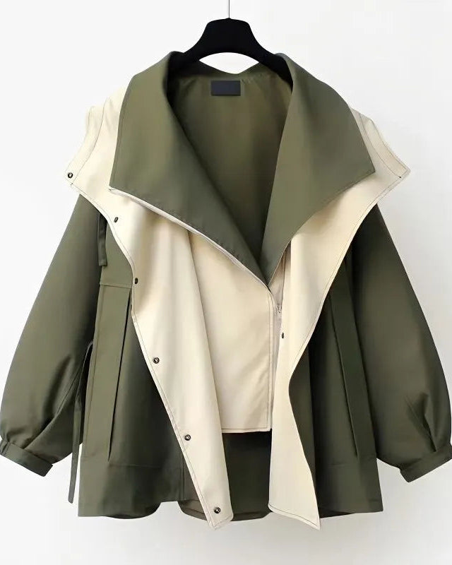 Céline | Élégant manteau coupe-vent à capuche pour femmes