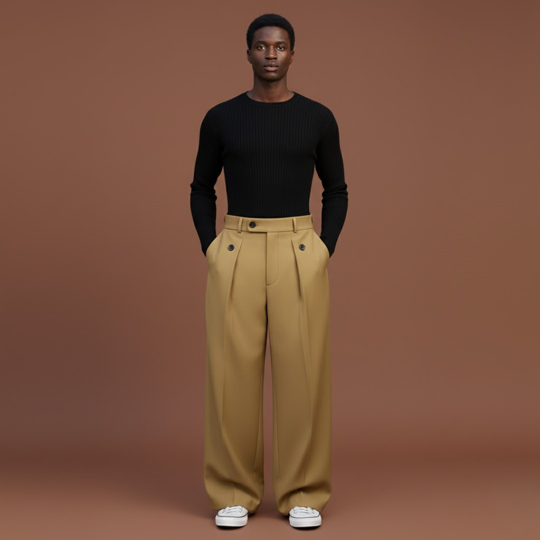 Ludovic | Pantalon ample à pinces pour homme