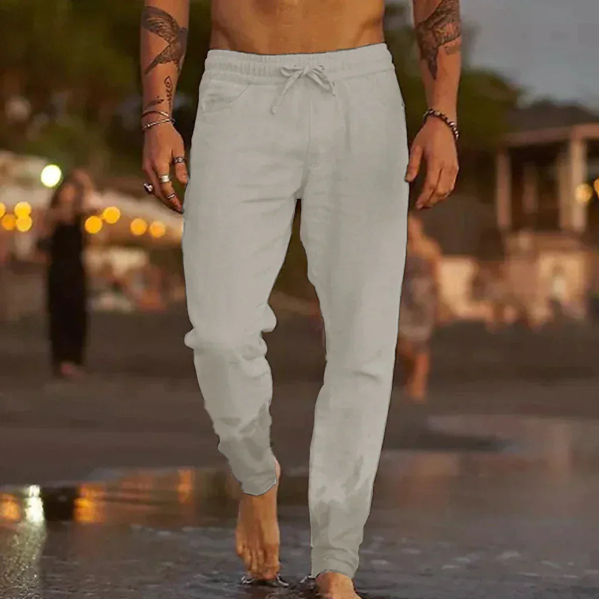 Léo | Pantalon décontracté à cordon avec coupe ajustée pour homme