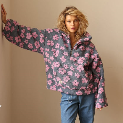 Marilou | Sweat zippé à imprimé fleuri pour femme