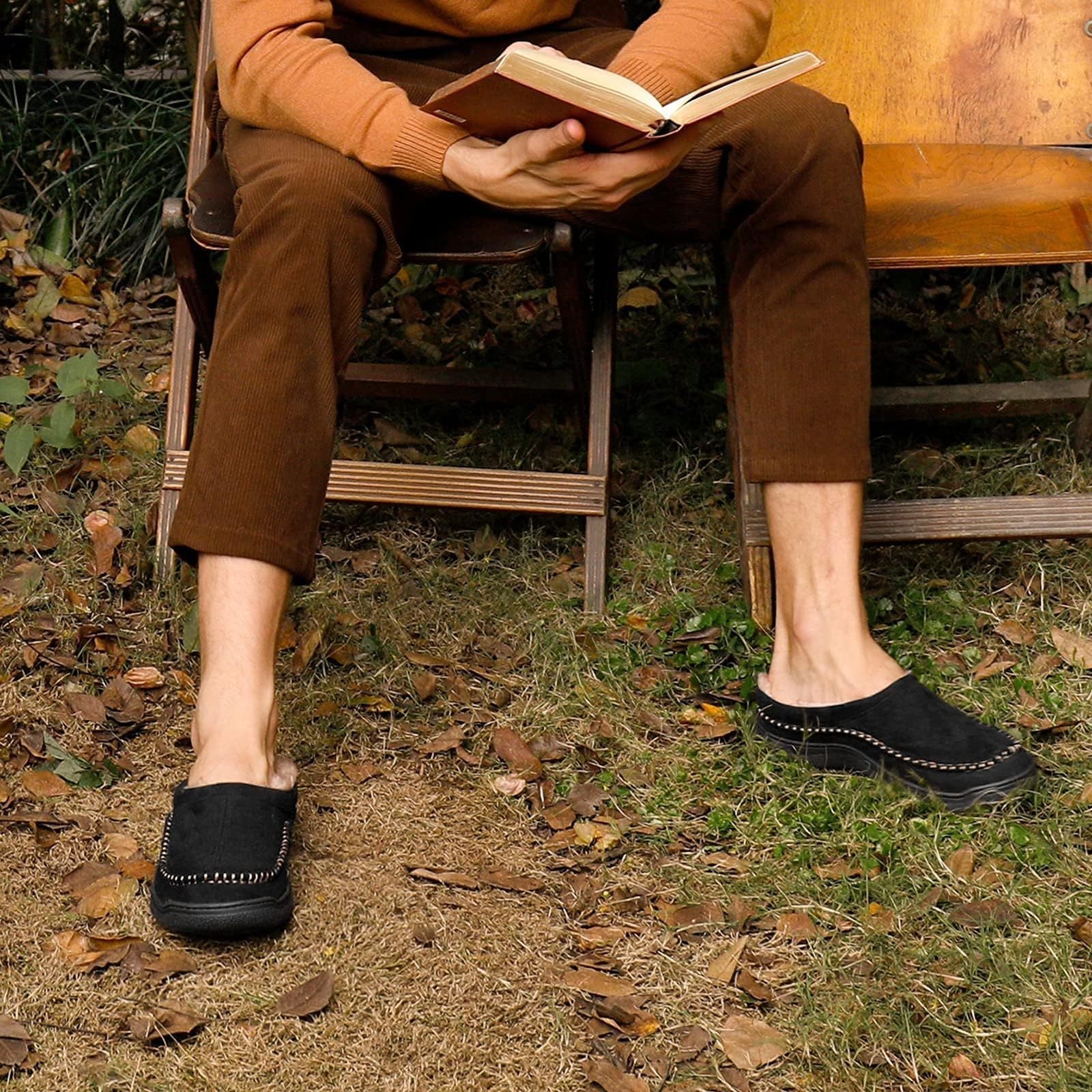 Damien | Chaussons doublés en fausse fourrure pour hommes