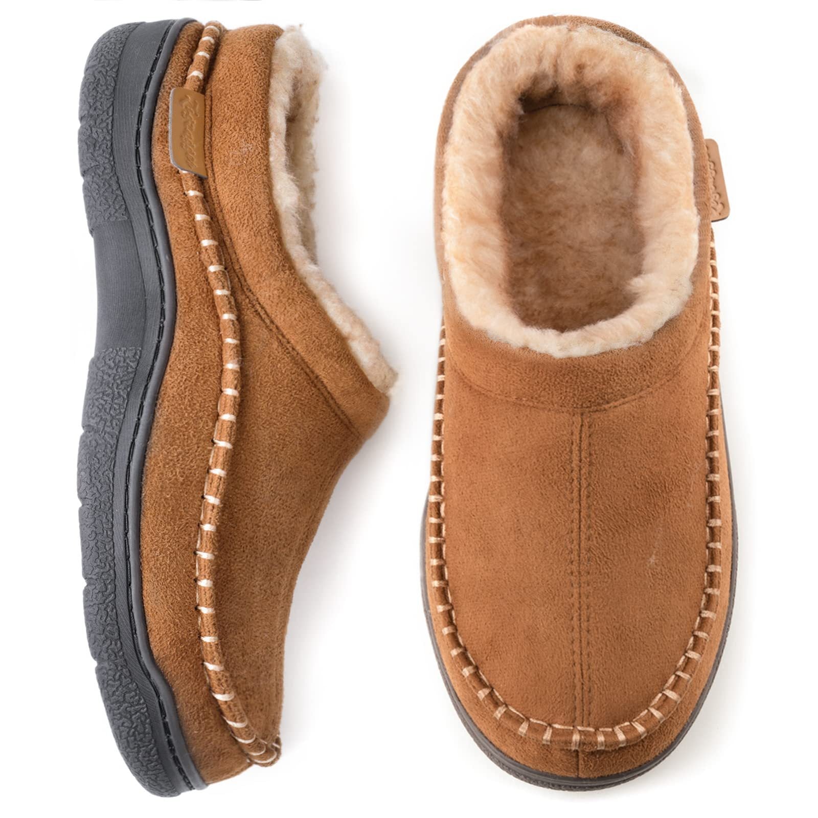 Damien | Chaussons doublés en fausse fourrure pour hommes