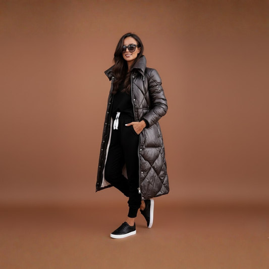 Thalia | Manteau long à col montant pour femme