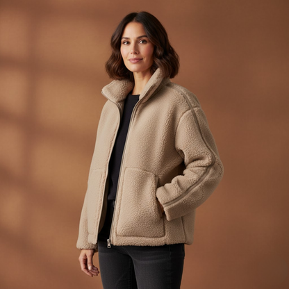 Nicole | Veste zippée douce à col montant pour femmes