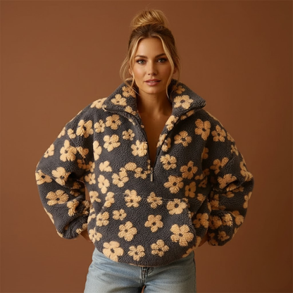 Marilou | Sweat zippé à imprimé fleuri pour femme