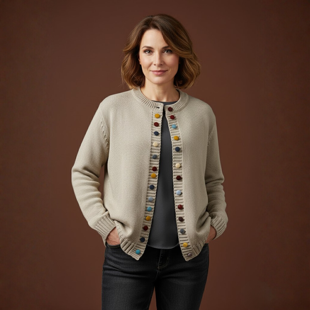 Yvette | Gilet boutonné à détail fantaisie pour femme