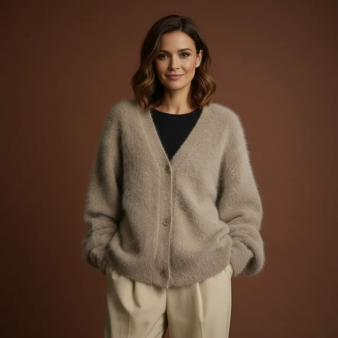 Romy | Cardigan doux à col en V pour femmes