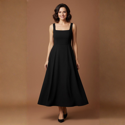 Élodie | Robe midi sans manches à encolure carrée pour femmes