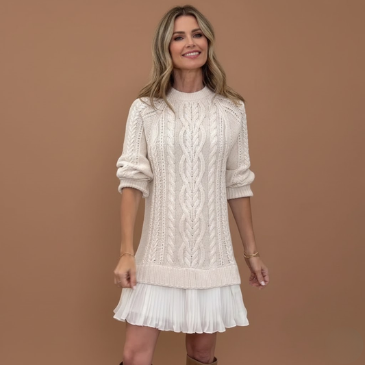 Liliane | Robe pull à torsades pour femme
