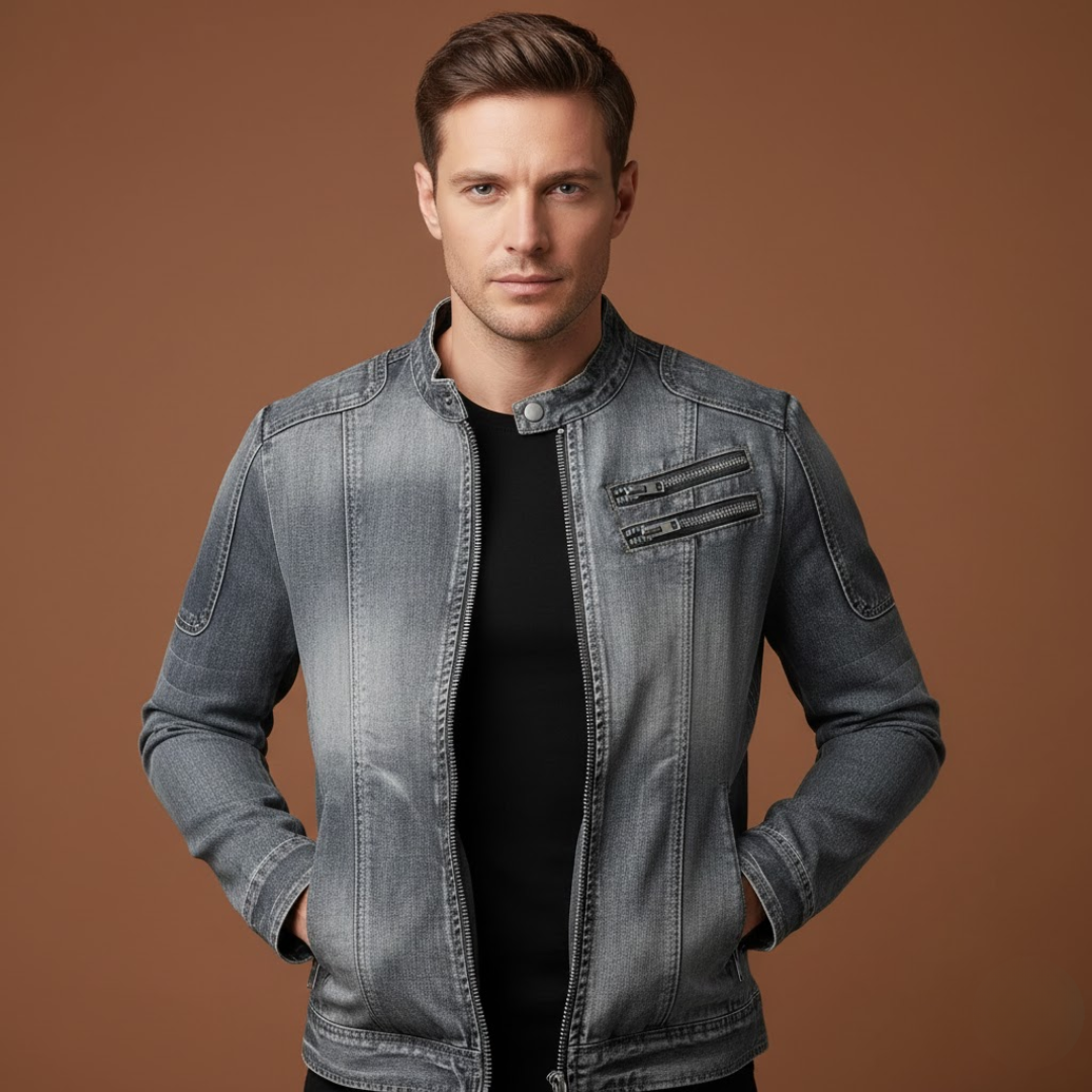 Alexandre | Veste zippée style motard pour homme