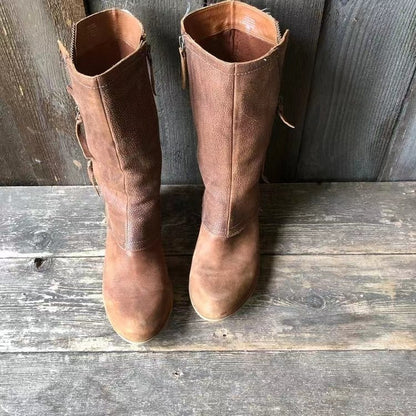 Marie | Bottes à talon bas avec fermeture éclair pour femme