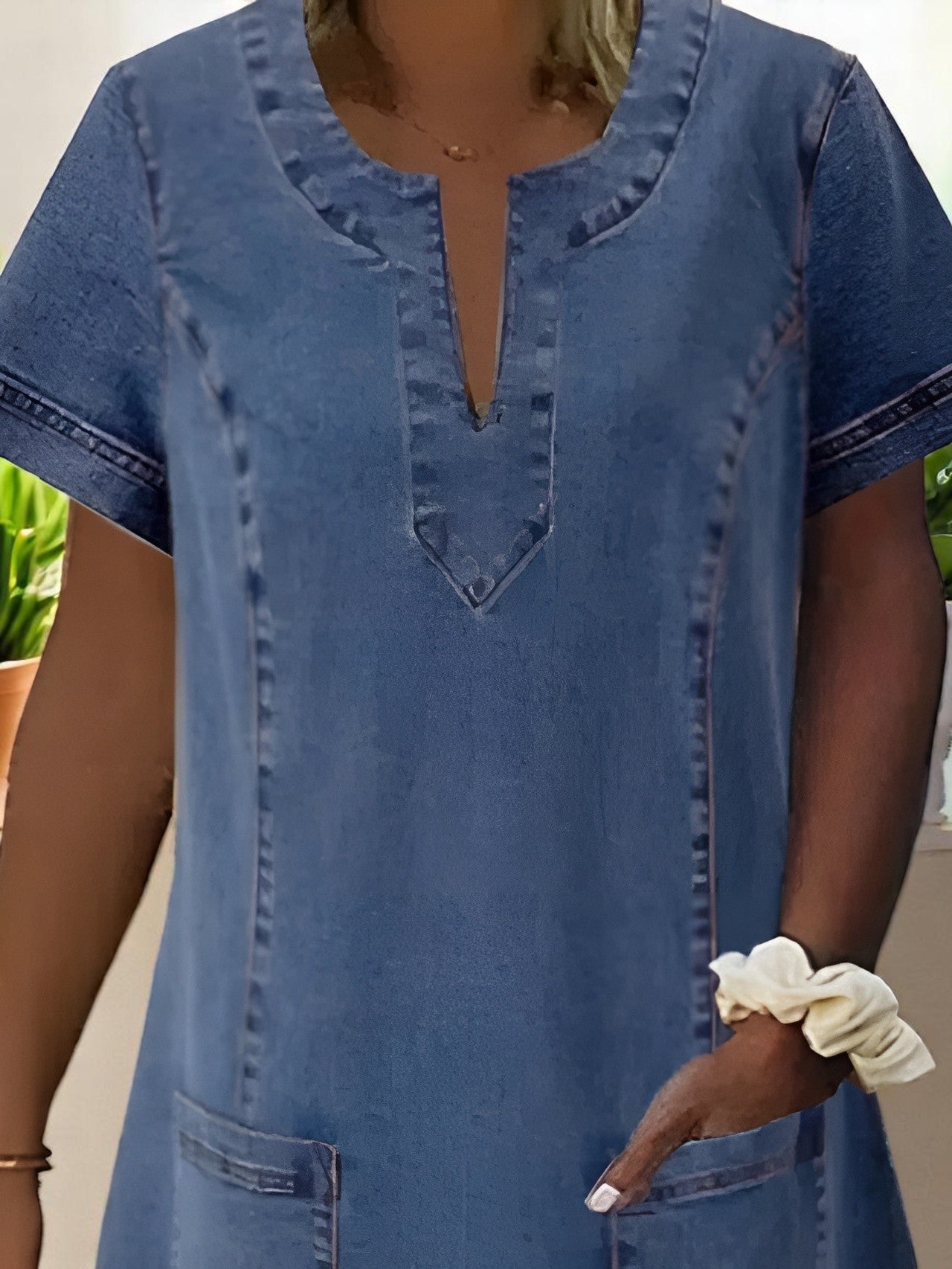 Léa | Robe décontractée en jean à poches avant pour femme