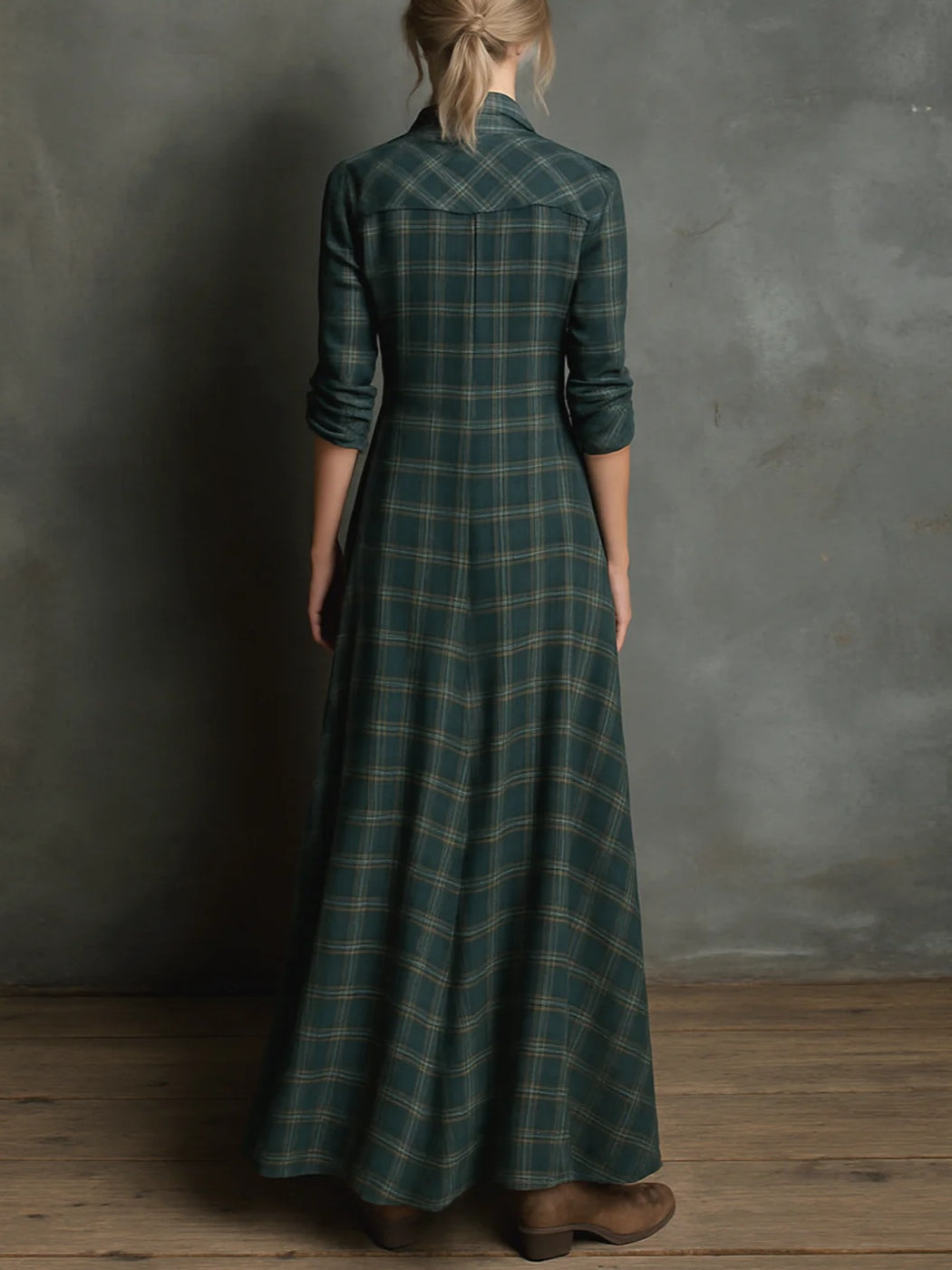 Valina | Robe longue à carreaux pour femme