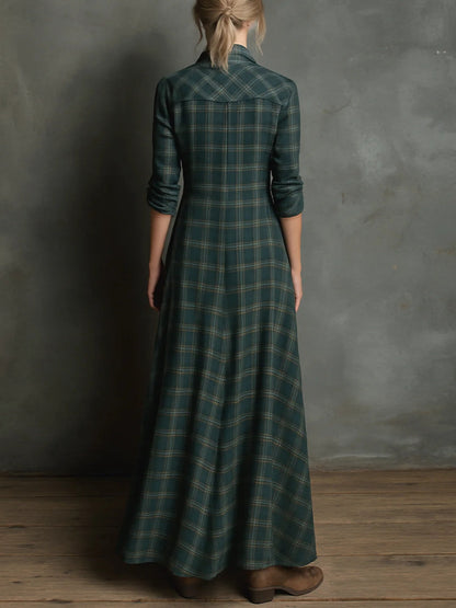 Valina | Robe longue à carreaux pour femme