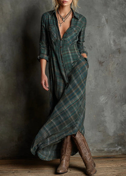 Valina | Robe longue à carreaux pour femme