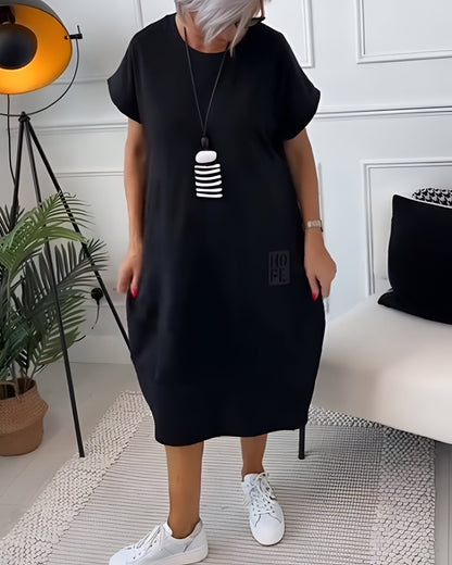 Margot | Robe t-shirt ample à manches retroussées pour femme